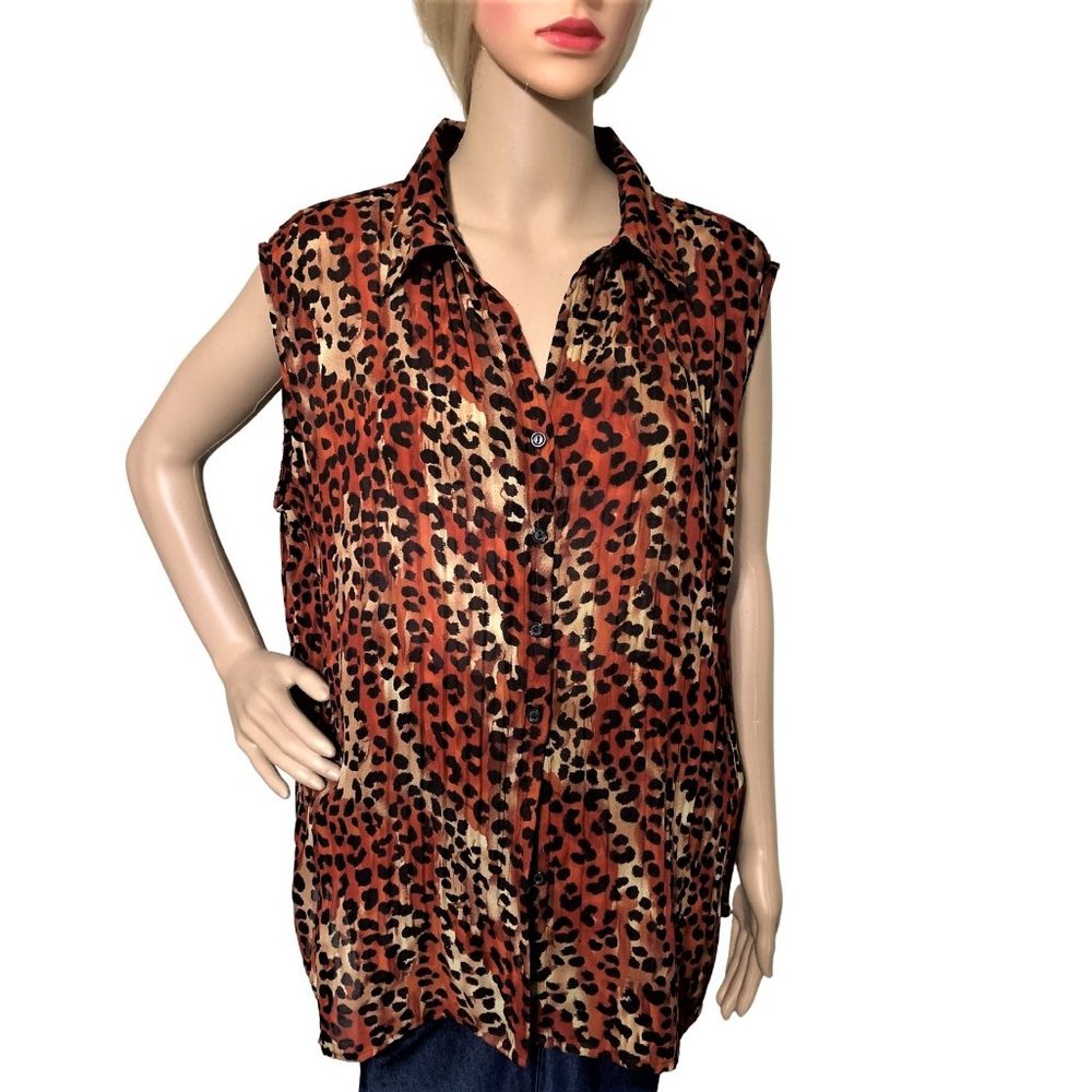 Studio 1940 Top Women Blouse Button Down Size L